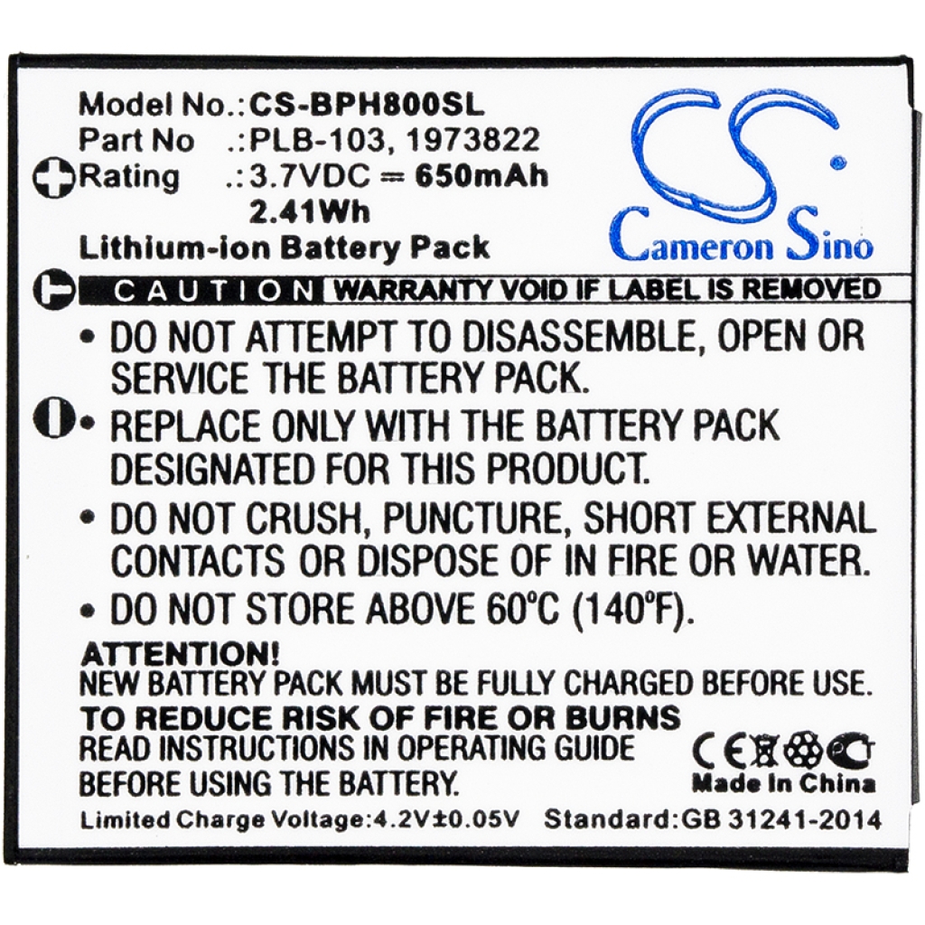 Batterie Batteria senza fili dell'auricolare CS-BPH800SL