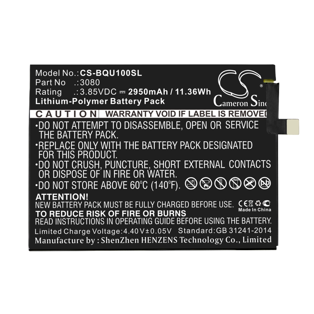 Batterie Batteria del telefono cellulare CS-BQU100SL