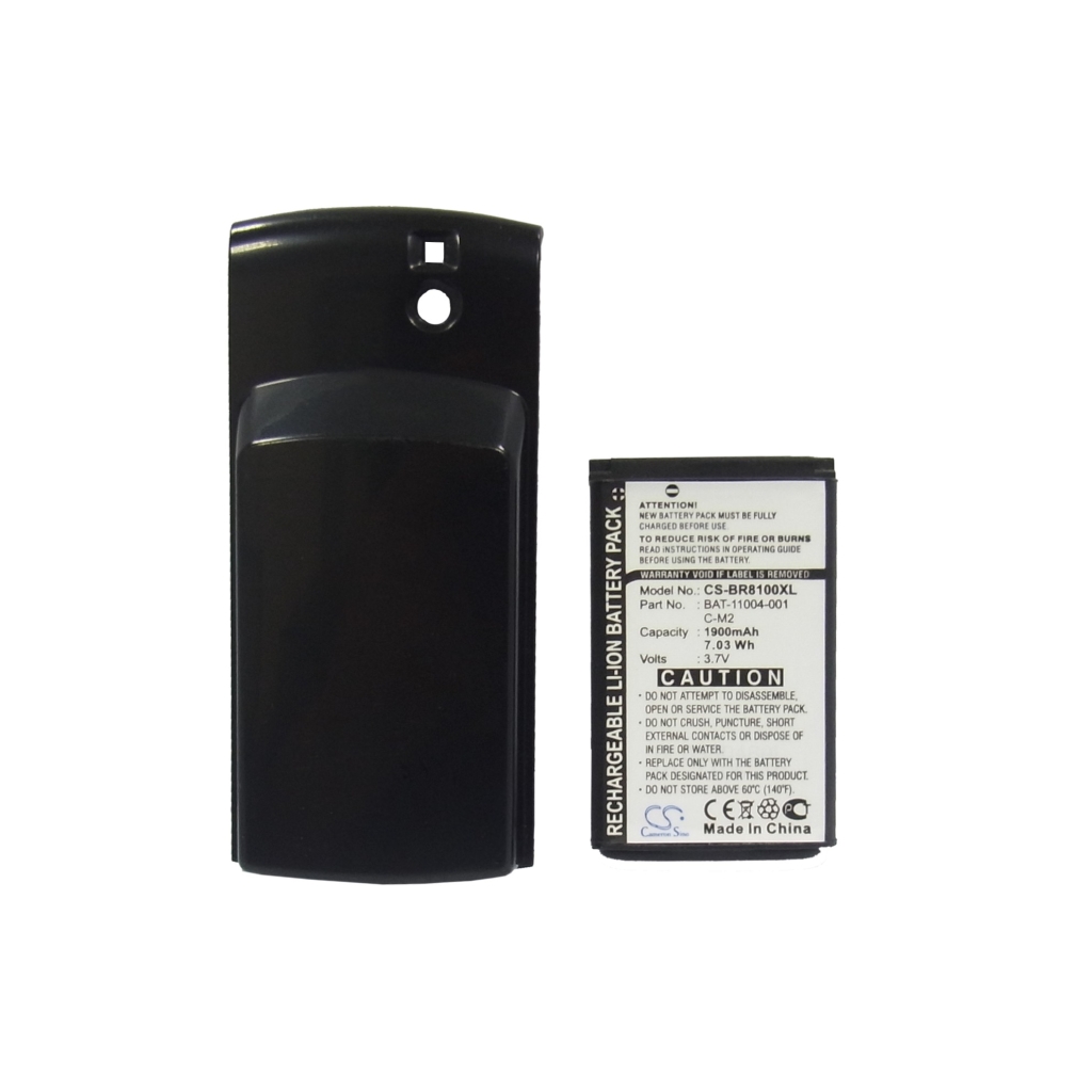 Batteria CS-BR8100XL 1900mAh BlackBerry Pearl 8100 con cover nera
