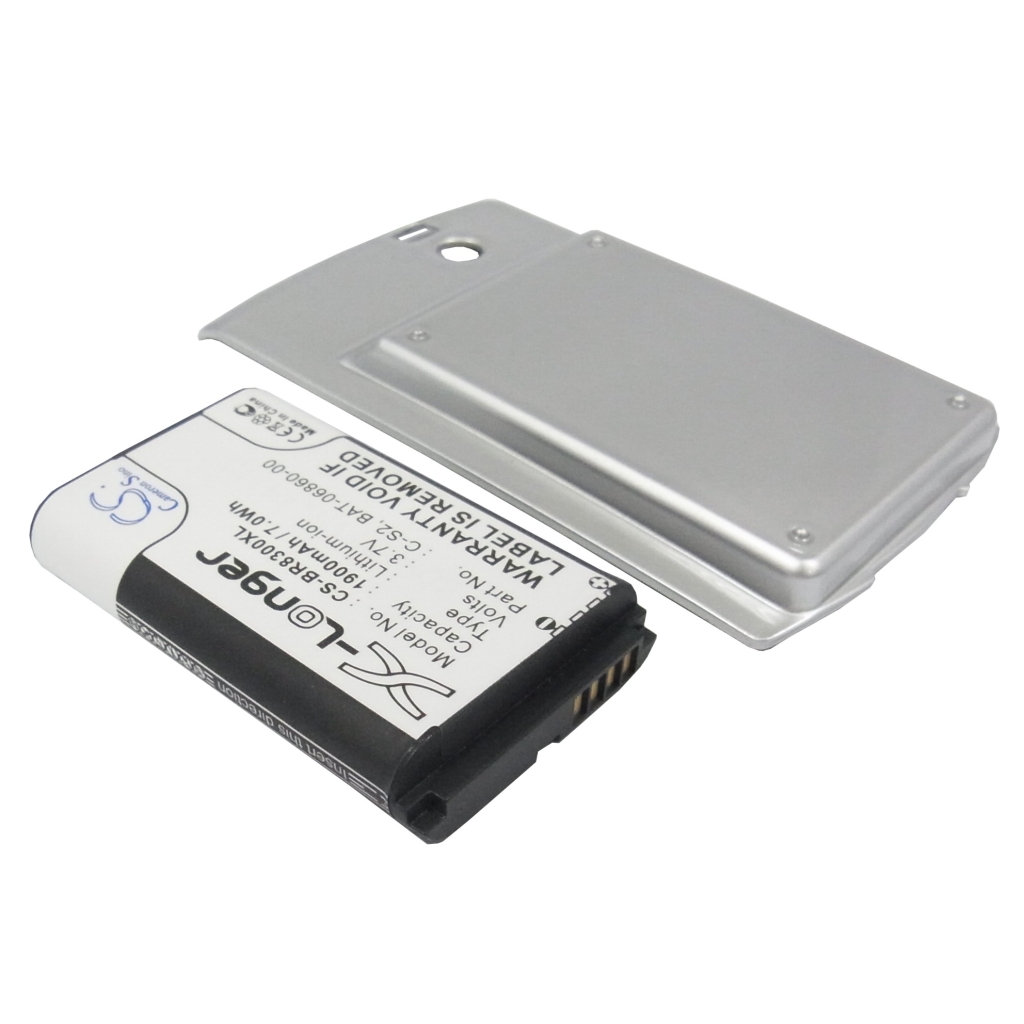 Batteria estesa CS-BR8300XL 1900mAh per BlackBerry 8300 con cover argento