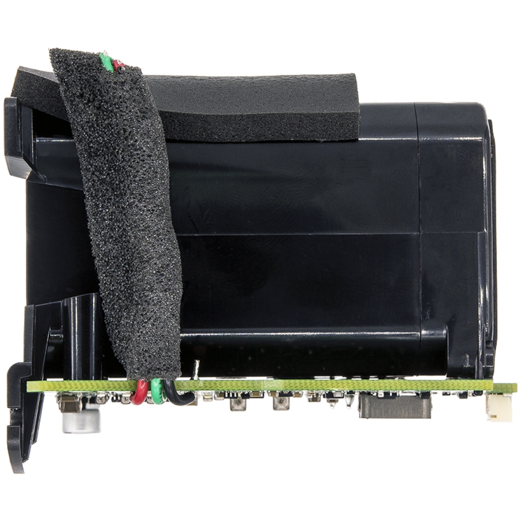Profilo laterale del pacco batteria assemblato nella staffa, PCB lungo il fondo