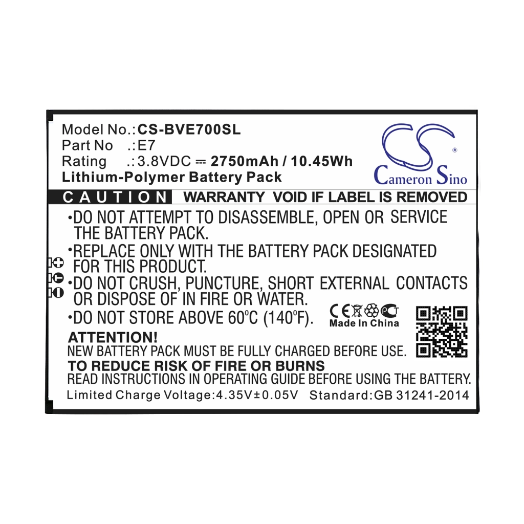 Batterie Batteria del telefono cellulare CS-BVE700SL