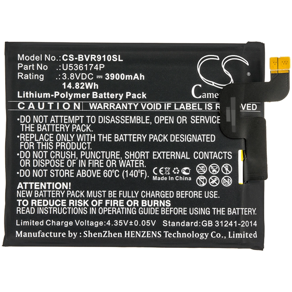 Batterie Batteria del telefono cellulare CS-BVR910SL
