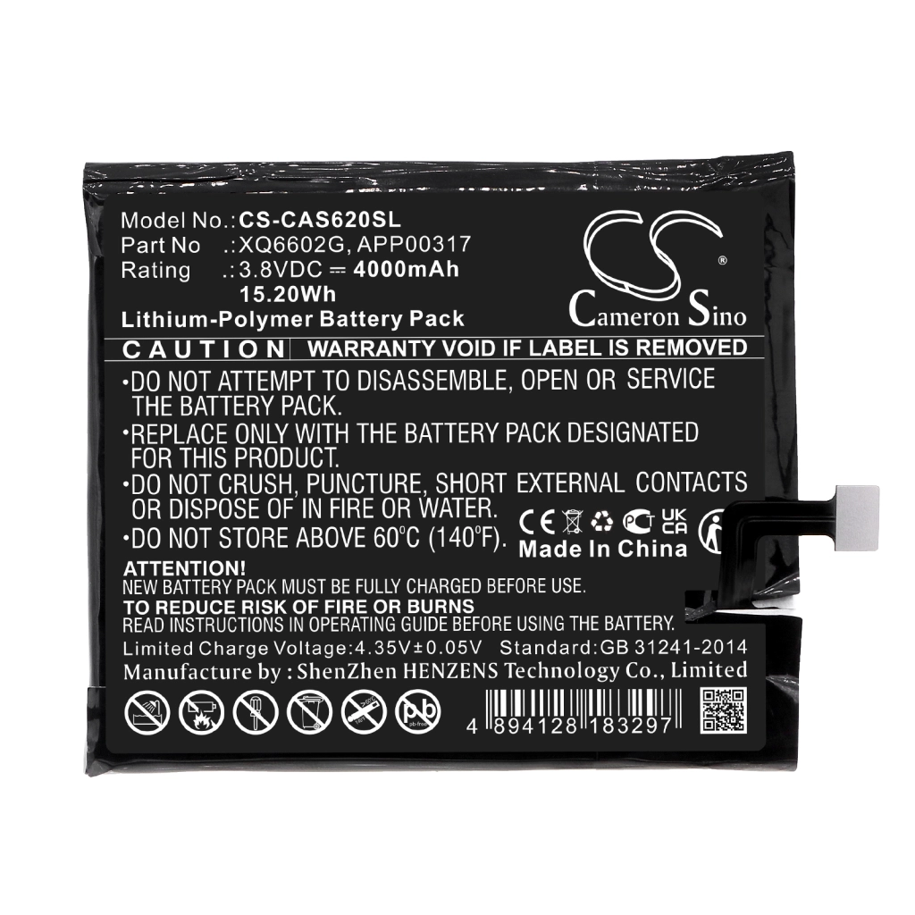 Batterie Batteria del telefono cellulare CS-CAS620SL