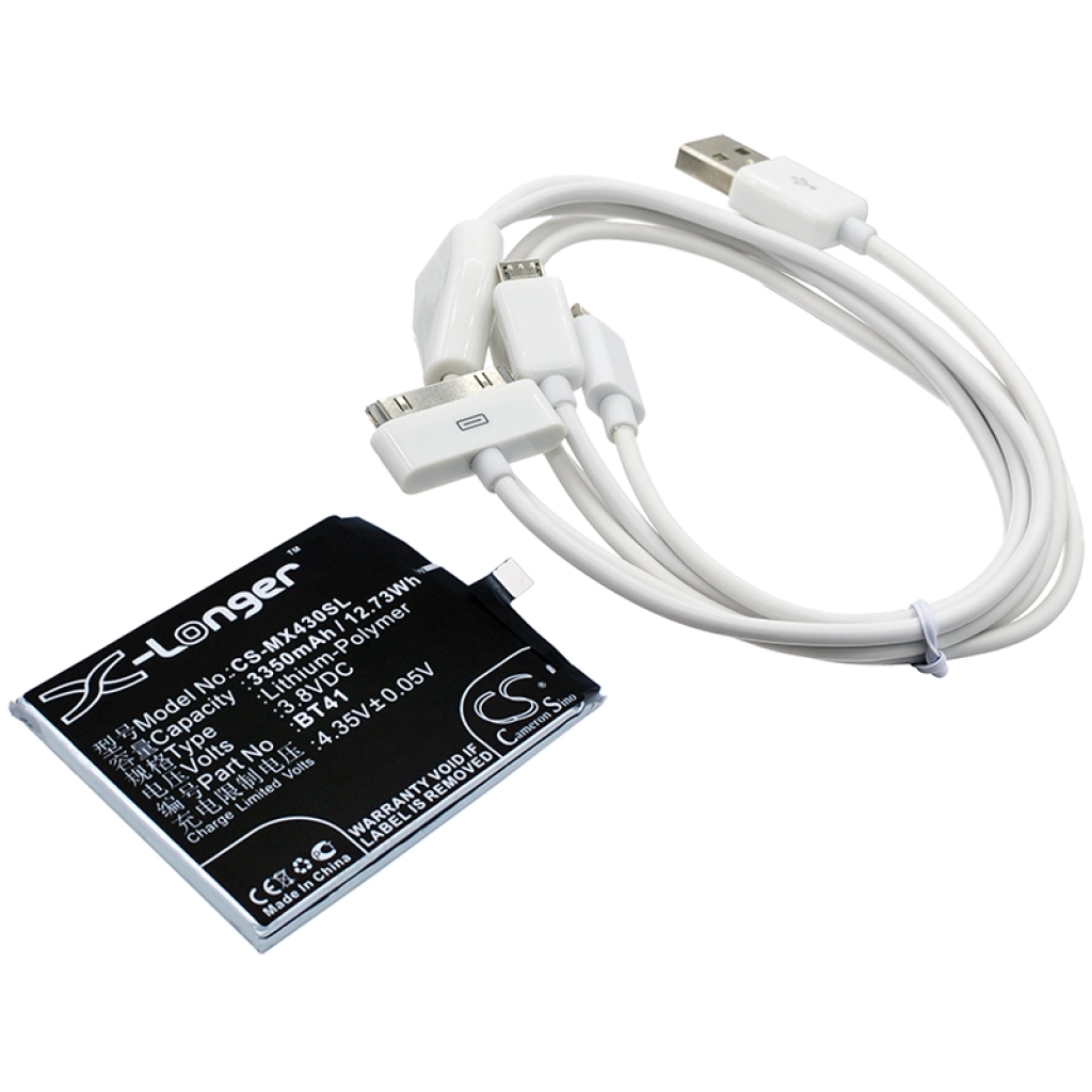 Sostituzione della batteria compatibile per MeiZu BT41,N0004720,US525972H4