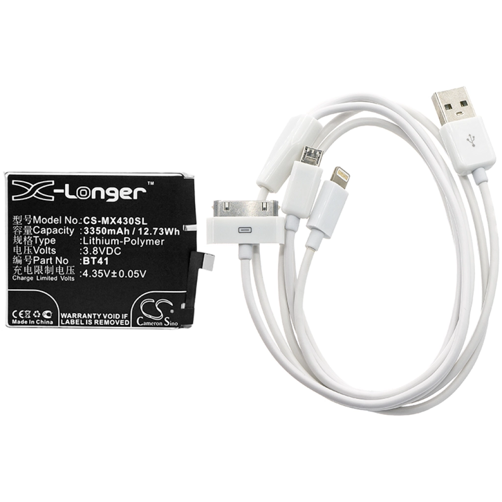 Sostituzione della batteria compatibile per MeiZu BT41,N0004720,US525972H4