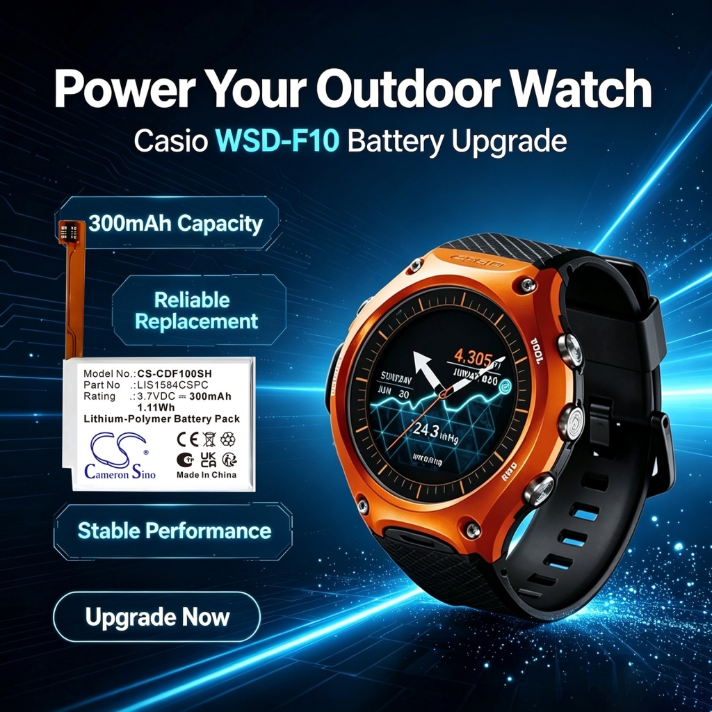 Batterie compatibile con Casio Smart Outdoor Watch CS-CDF100SH