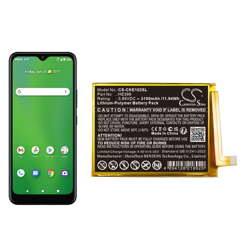 Batterie Sostituisce HE399