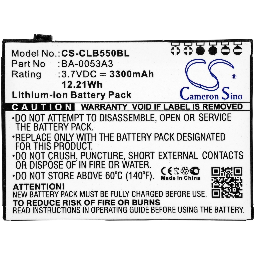 Batterie Codice a barre, batteria dello scanner CS-CLB550BL