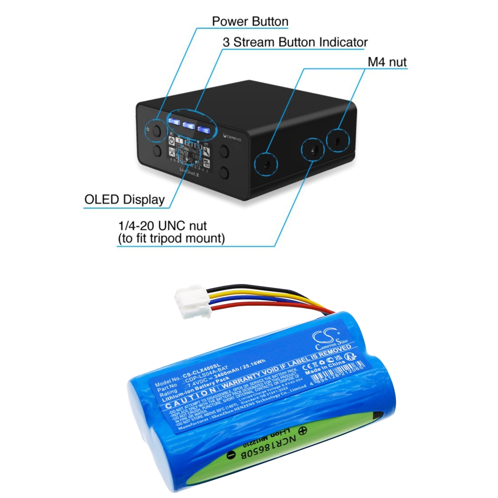Batterie Audio device batteries CS-CLX400SL