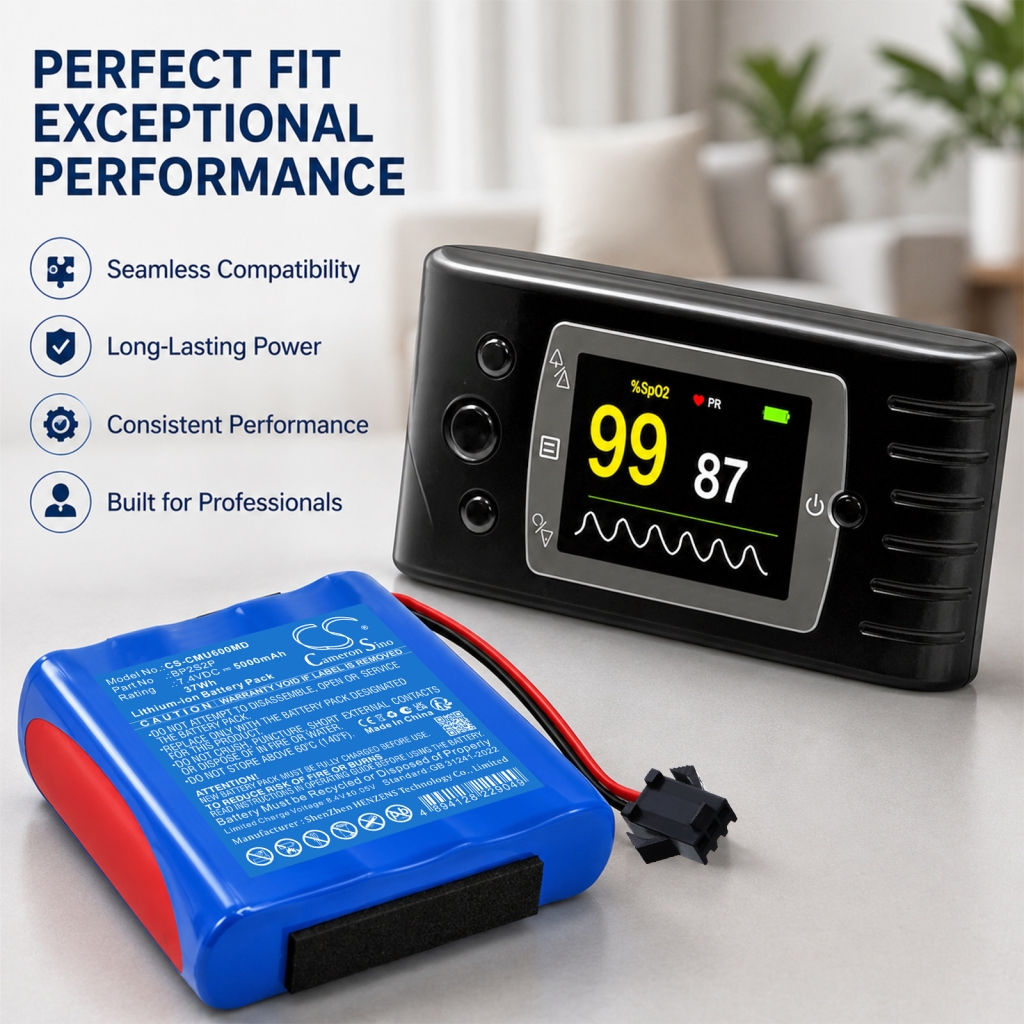 Pacco batteria blu CS-CMU600MD con pulsossimetro, contesto dispositivo medico