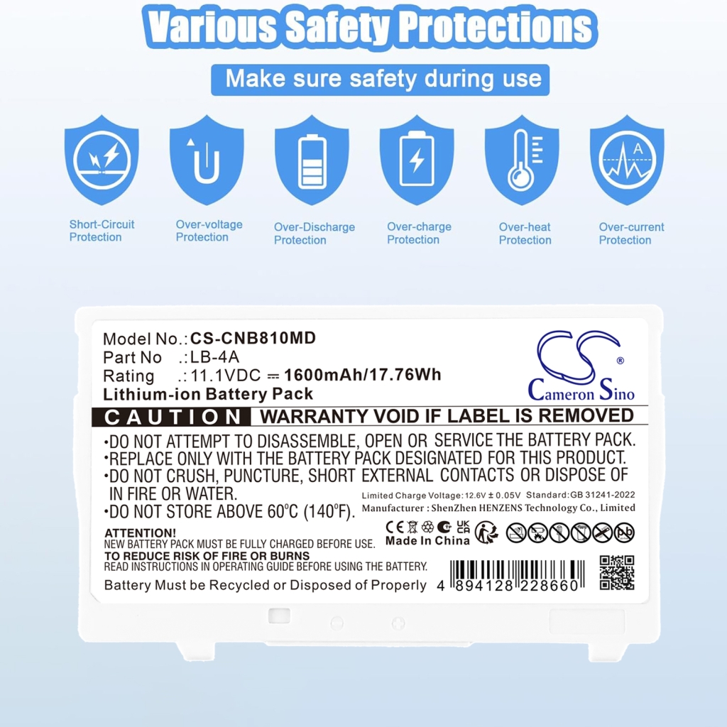 Batteria compatibile con Canon CS-CNB810MD