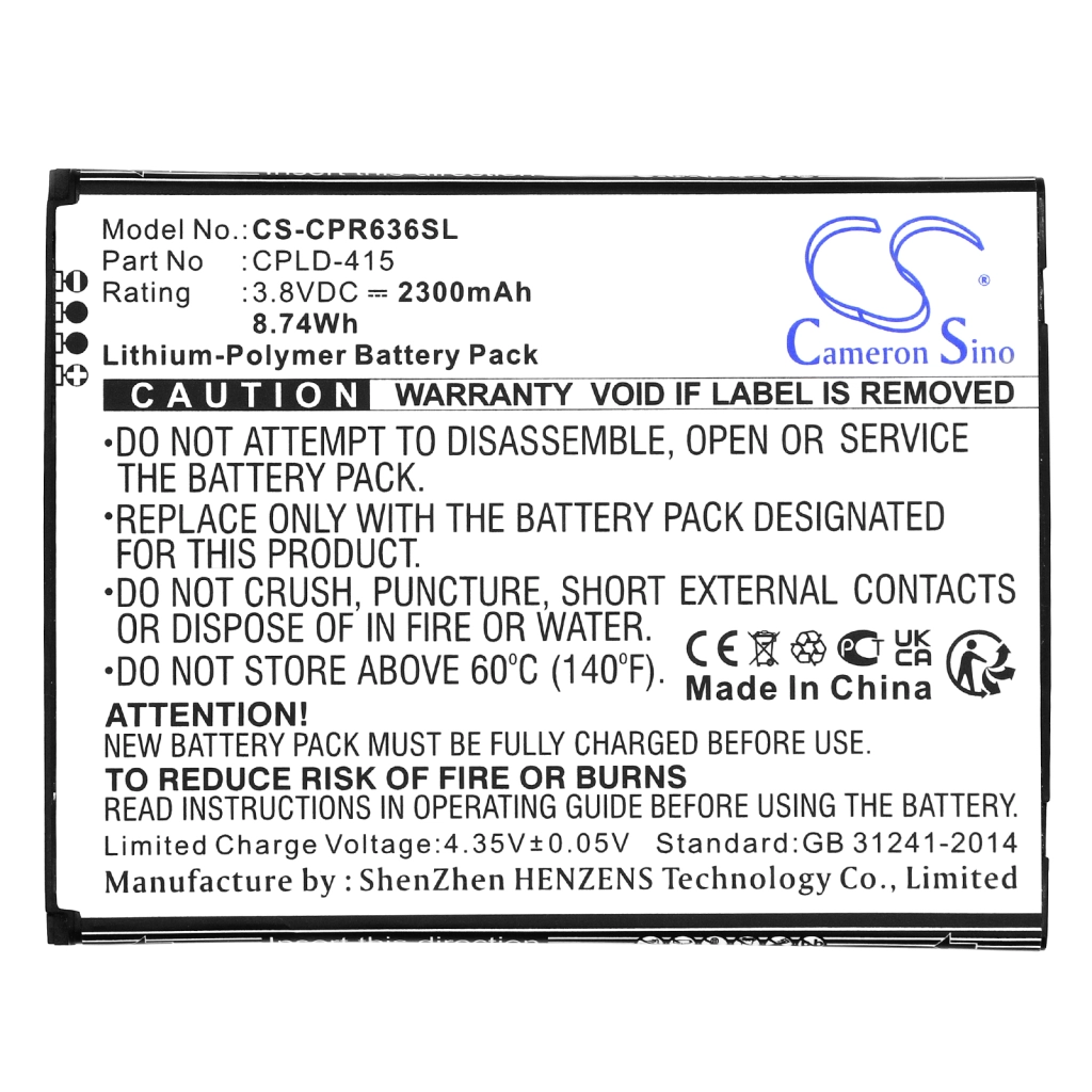 Batterie Batteria del telefono cellulare CS-CPR636SL