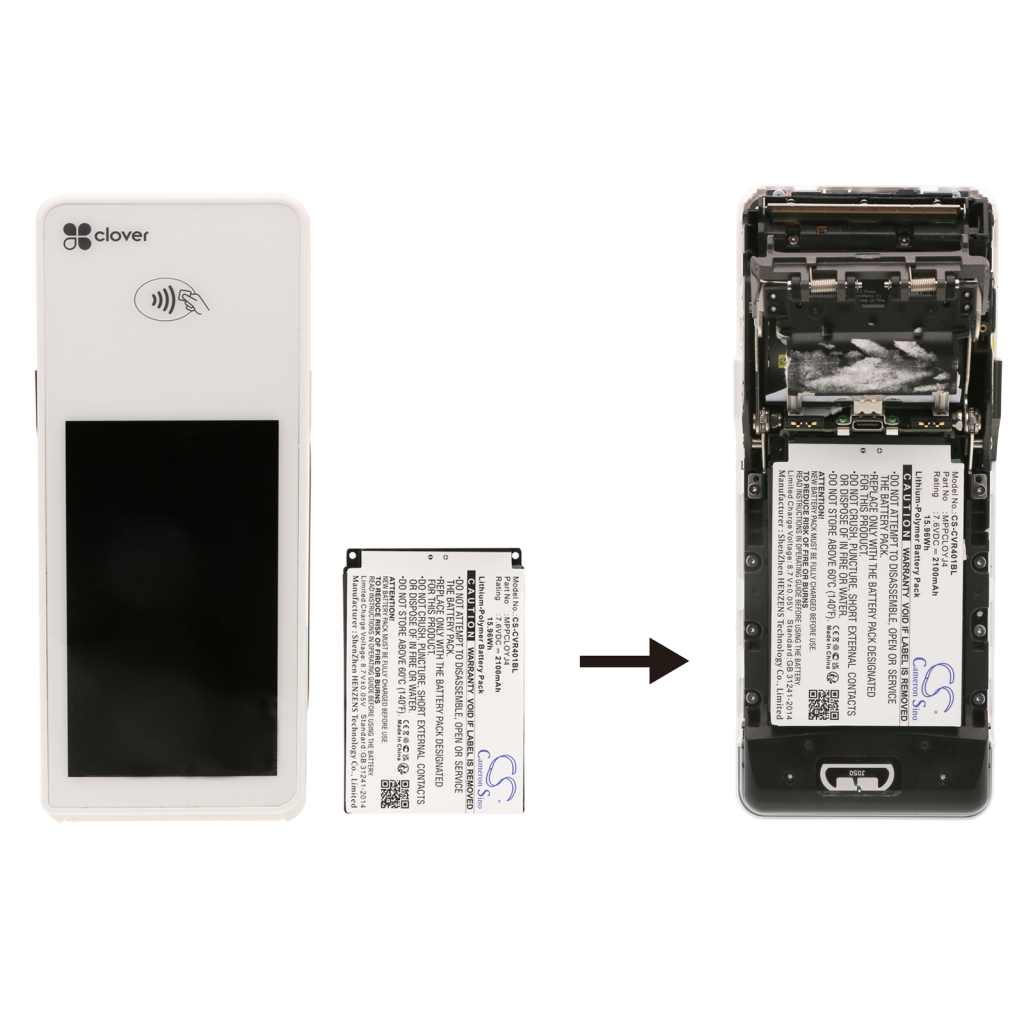 Batterie Terminale di pagamento Batteria CS-CVR401BL