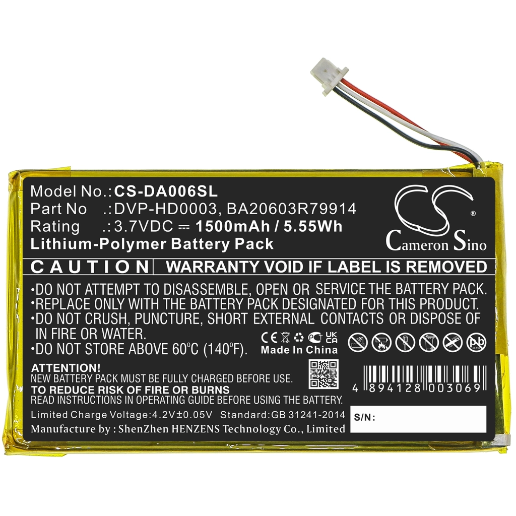 Batterie Batteria MP3, MP4, PMP CS-DA006SL