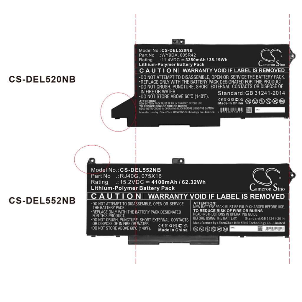 Batterie Batteria notebook CS-DEL520NB