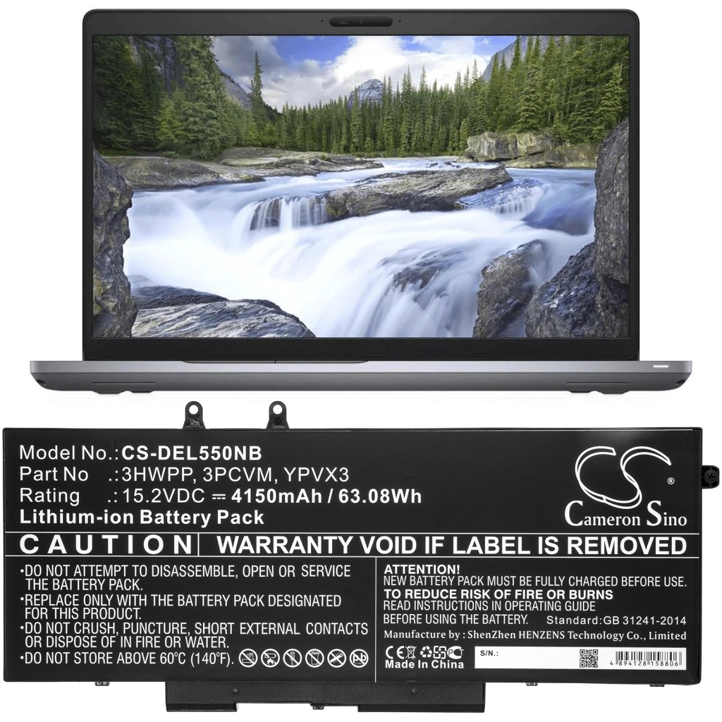 Sostituzione della batteria compatibile per DELL 3HWPP,3PCVM,YPVX3