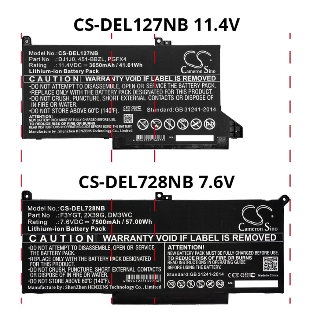Batterie Batteria notebook CS-DEL728NB