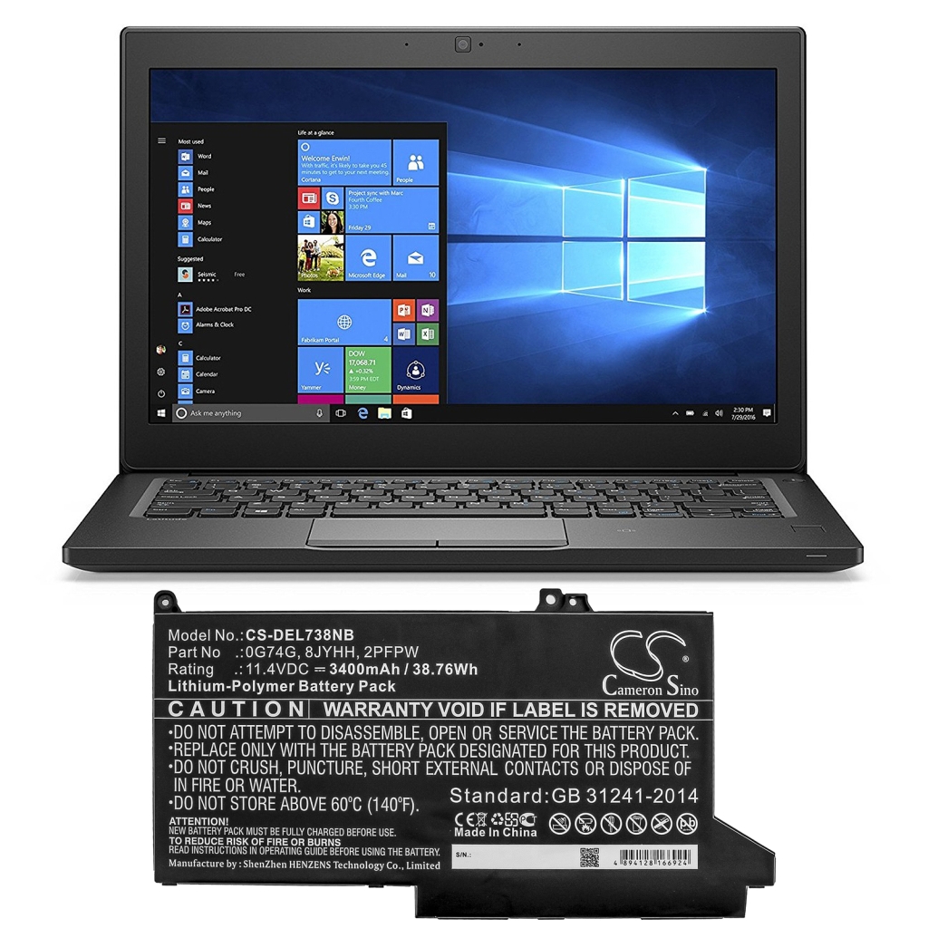 Batteria notebook DELL Latitude 12 7300 (CS-DEL738NB)