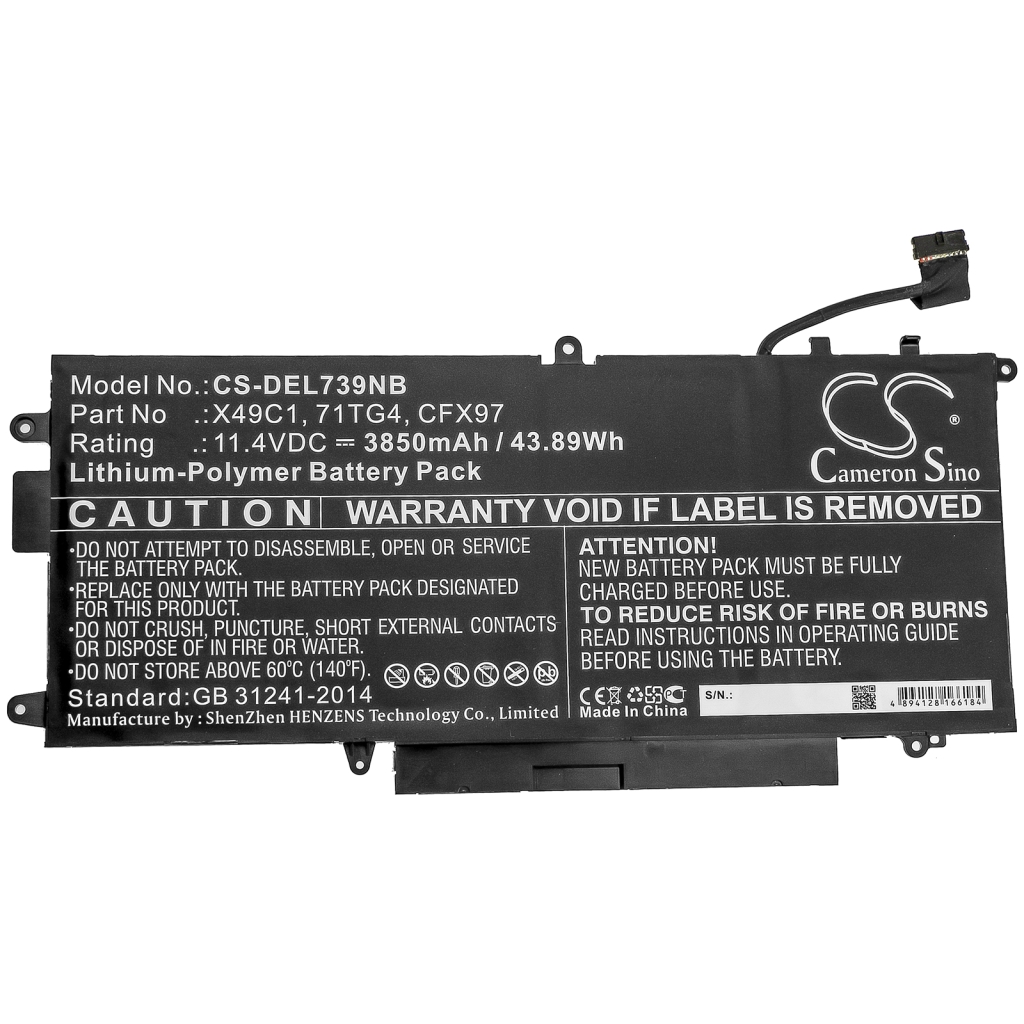 Sostituzione della batteria compatibile per DELL 71TG4,CFX97,X49C1
