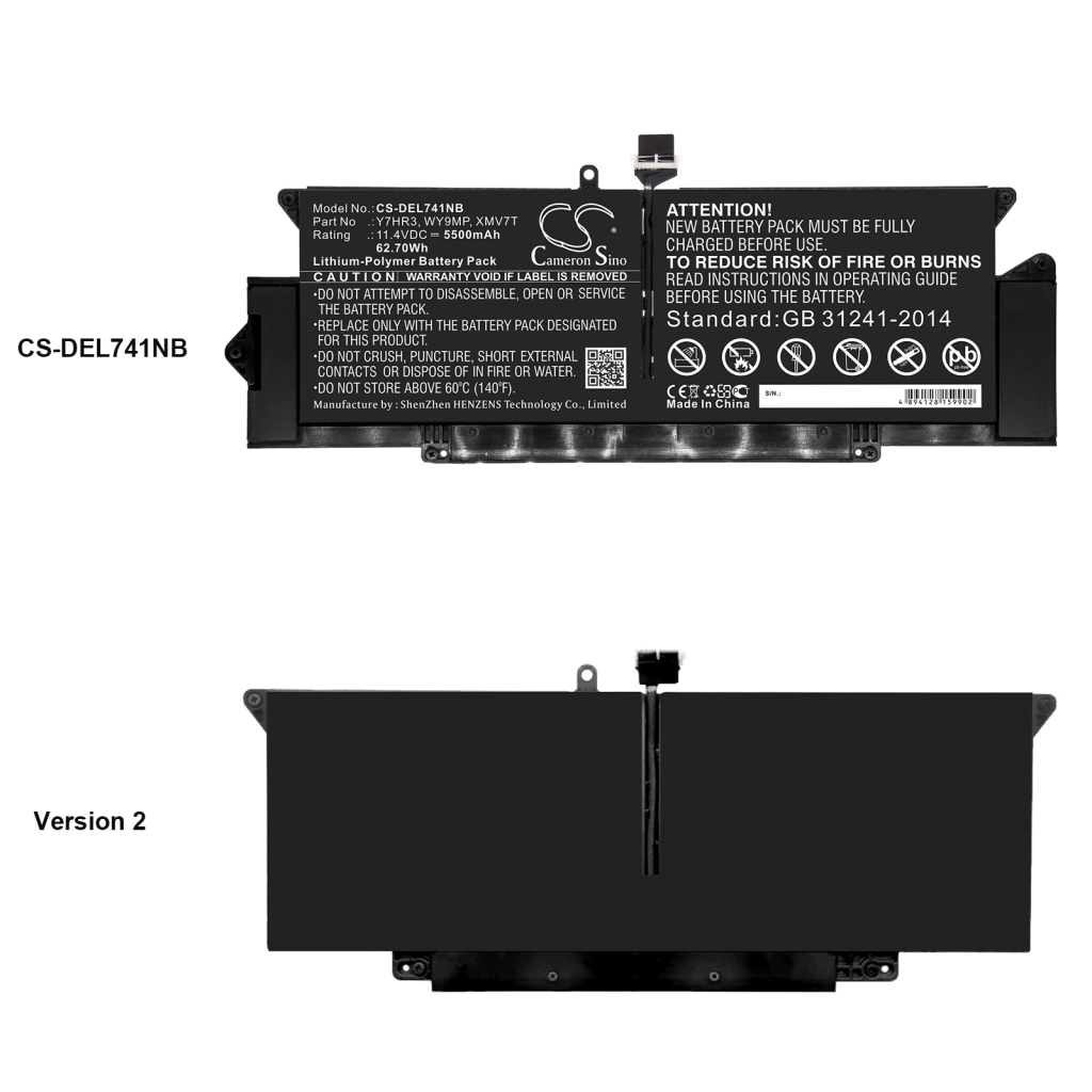 Batterie Sostituisce XMV7T