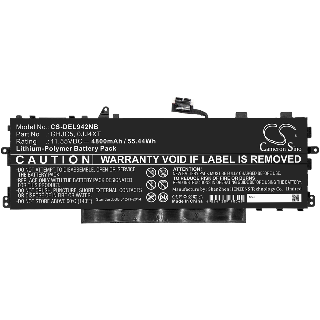 Sostituzione della batteria compatibile per DELL 0JJ4XT,GHJC5