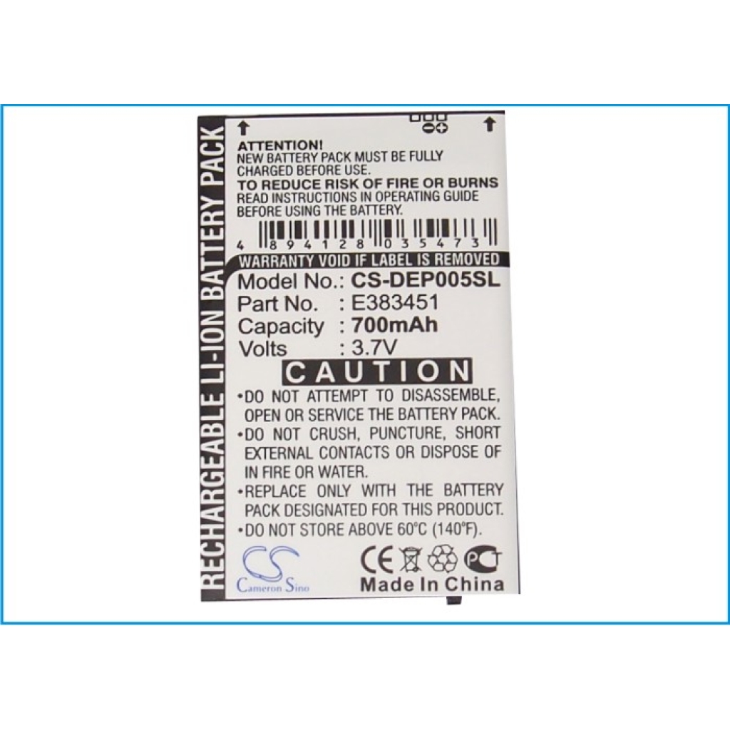 Batterie Batteria del telefono cellulare CS-DEP005SL