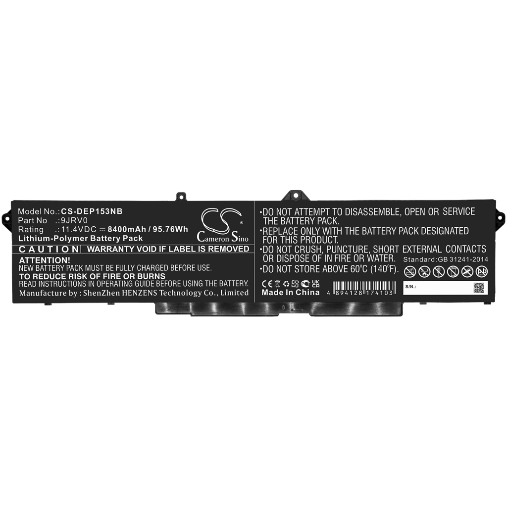 Sostituzione della batteria compatibile per DELL 53XP7,9JRV0