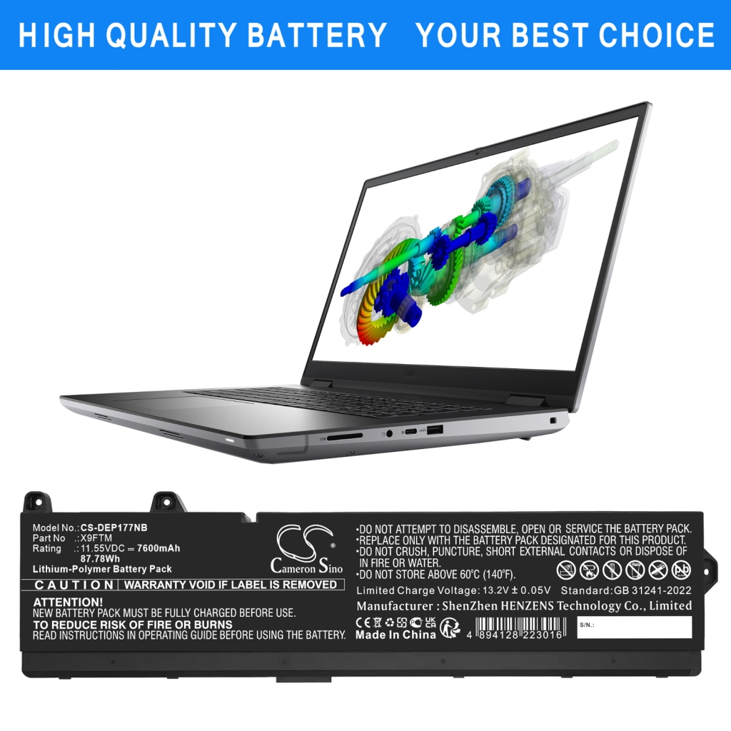 Notebook battery DELL CS-DEP177NB