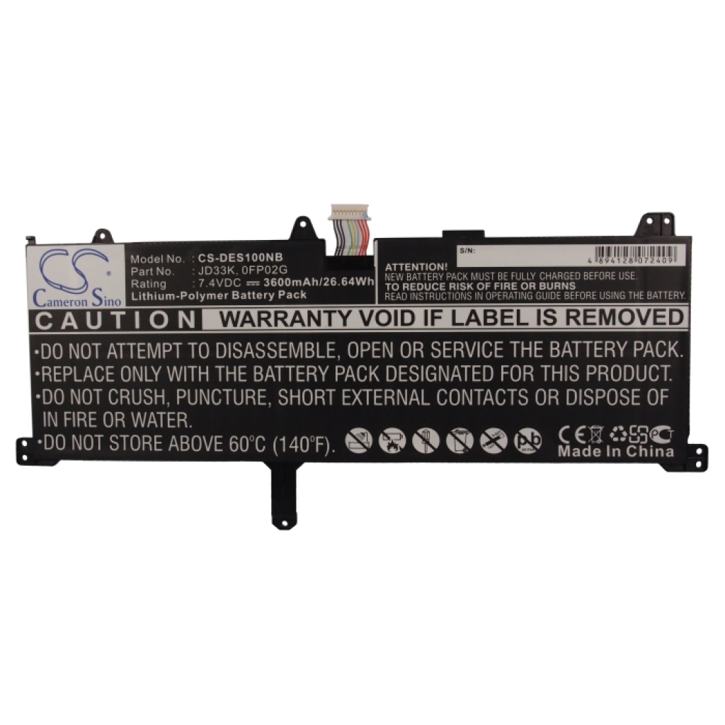 Sostituzione della batteria compatibile per DELL 0FP02G,JD33K