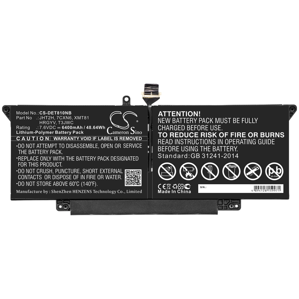 Batterie Batteria notebook CS-DET810NB