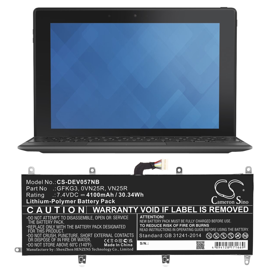 Batteria notebook DELL Venue 10 Pro (CS-DEV057NB)