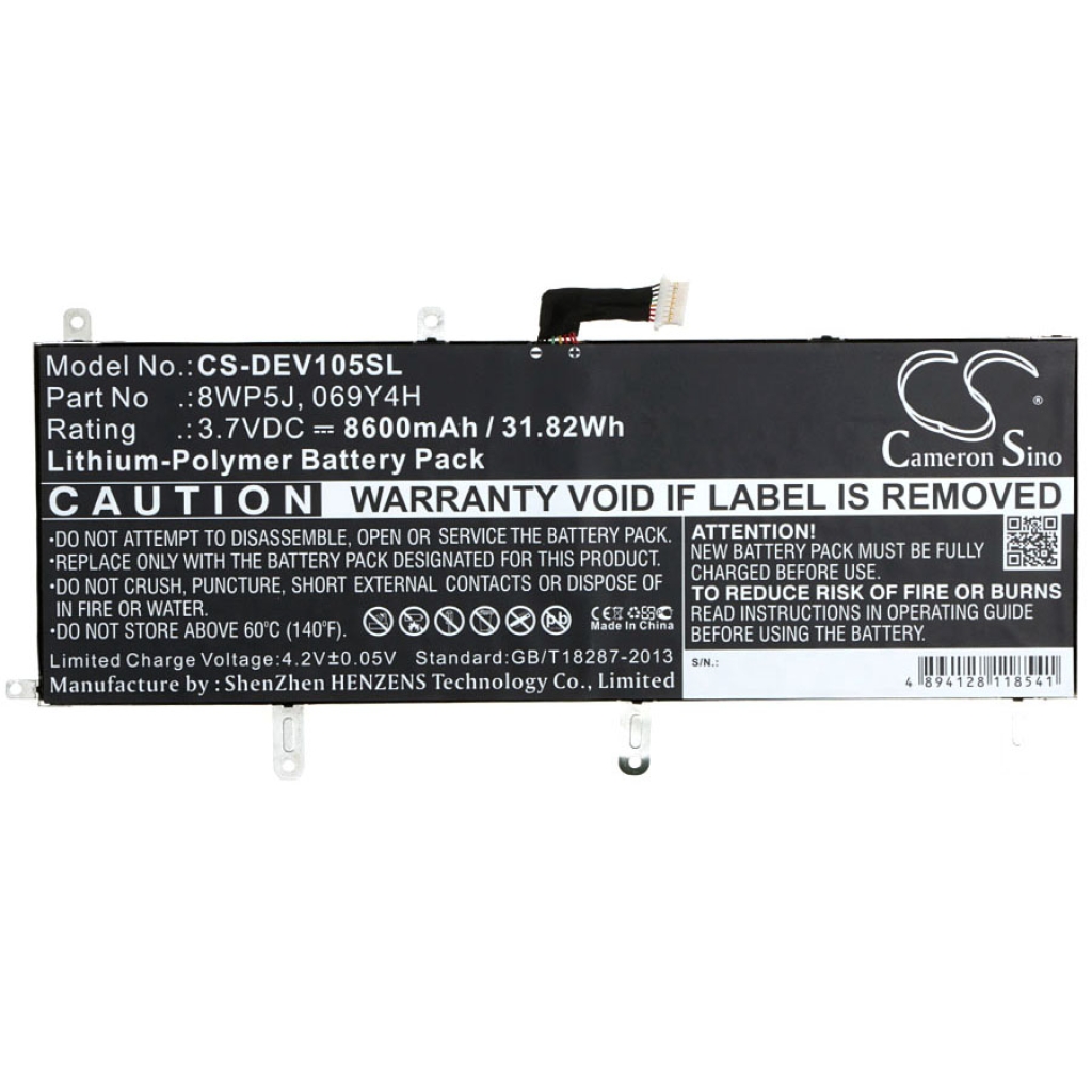 Sostituzione della batteria compatibile per DELL 069Y4H,8WP5J