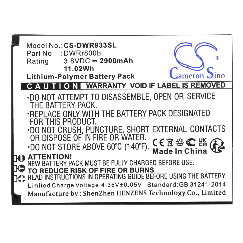 Batterie Batteria hotspot CS-DWR933SL