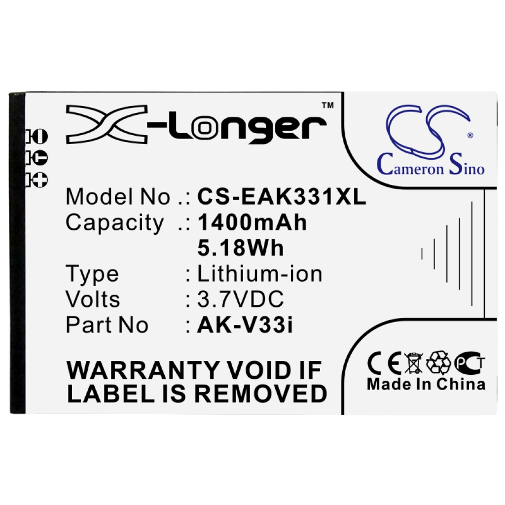 Cameron Sino X-Longer CS-EAK331XL vista contatti, etichetta X-Longer angolata, pad contatto dorati visibili