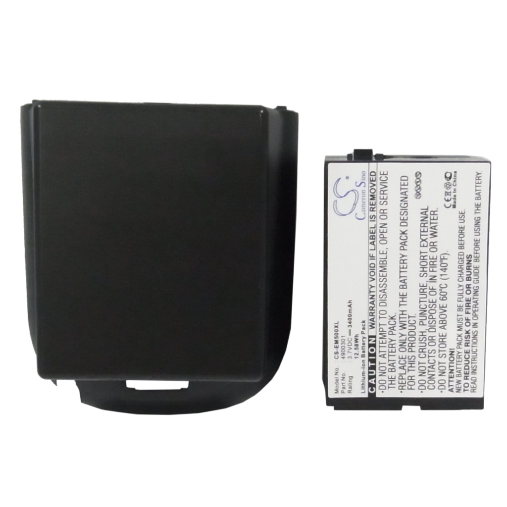 Cameron Sino CS-EM500XL vista etichetta frontale: 3400mAh 3,7V, etichetta frontale e cover porta