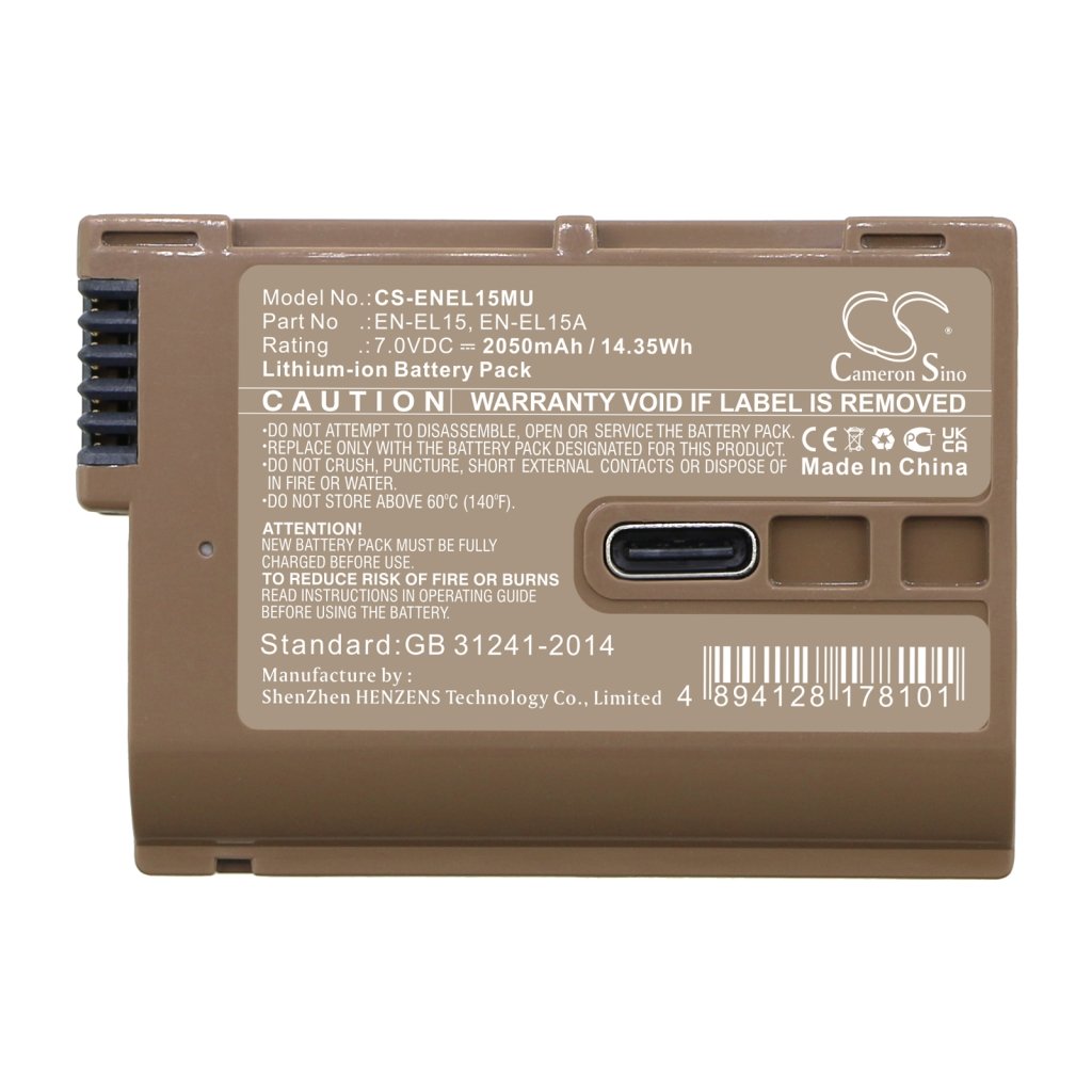 Sostituzione della batteria compatibile per NIKON EN-EL15,EN-EL15A,EN-EL15B,EN-EL15C