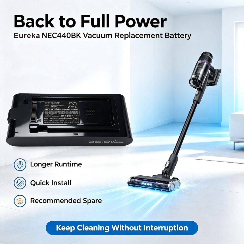 Batterie compatibile con Eureka NEC440BK NEC440BK CS-ERC440VX