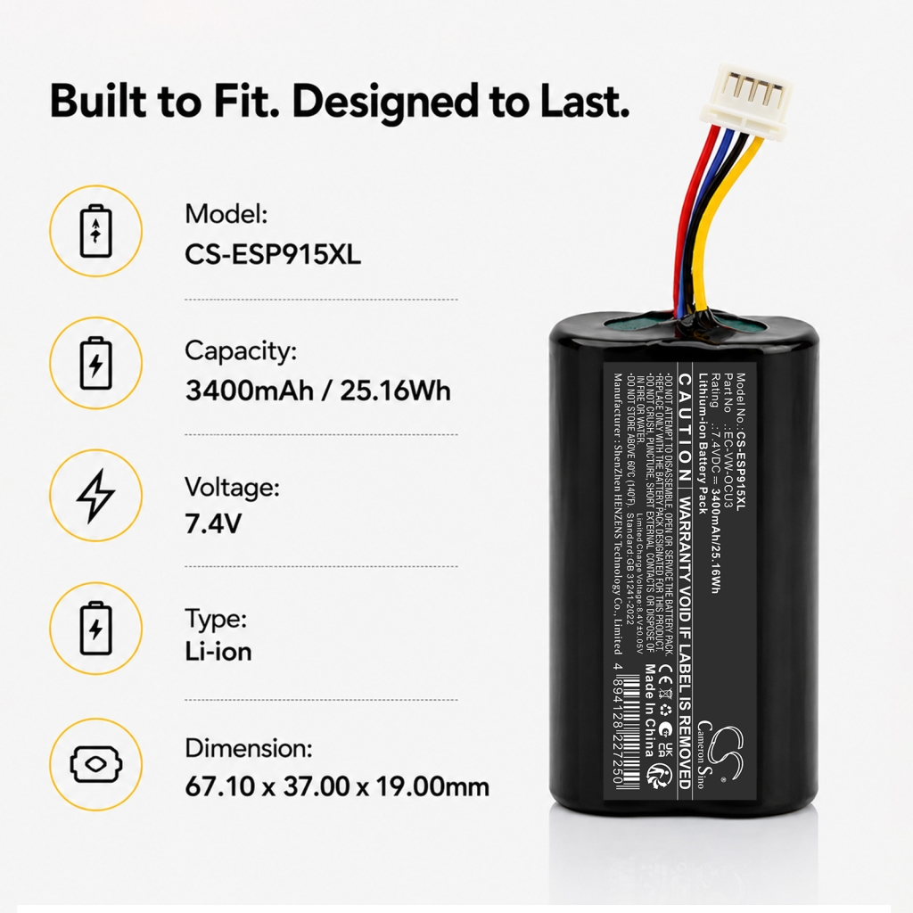 Batteria compatibile con Volkswagen Audi Seat Skoda CS-ESP915XL