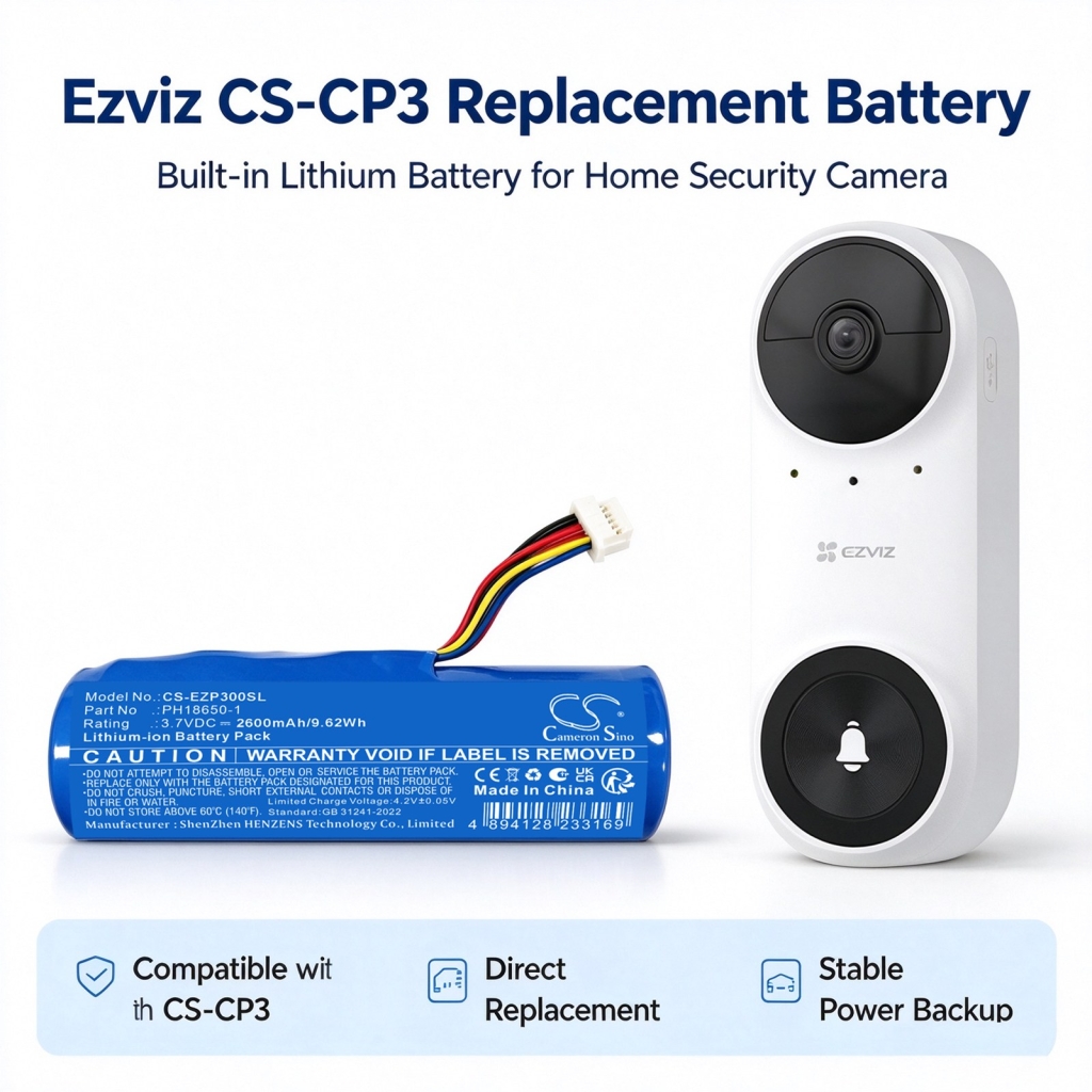 Batterie compatibile con Ezviz CS-CP3 CS-CP3 CS-EZP300SL