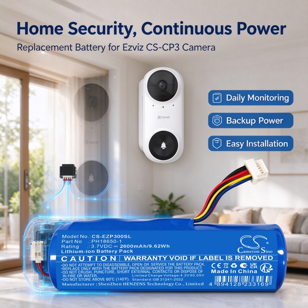 Batterie compatibile con Ezviz CS-CP3 CS-CP3 CS-EZP300SL
