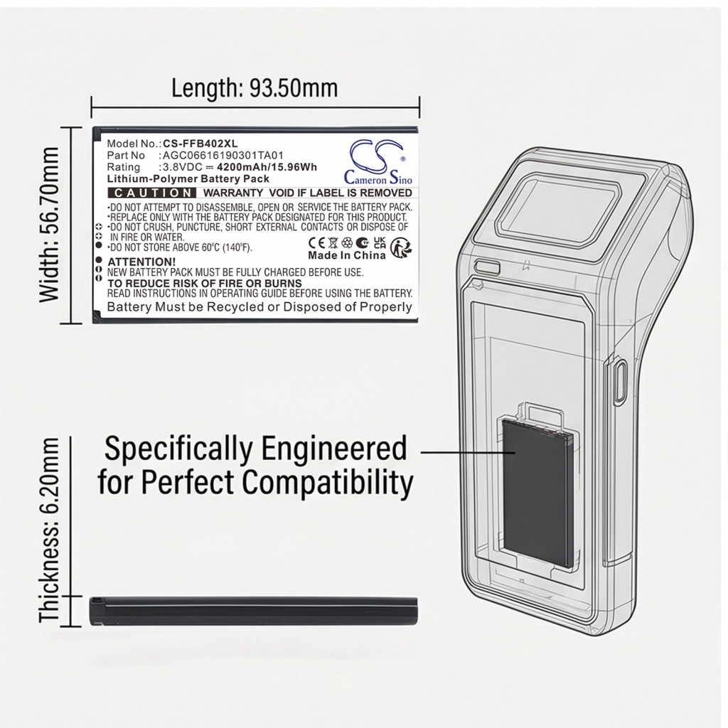 Batteria compatibile con Famoco CS-FFB402XL