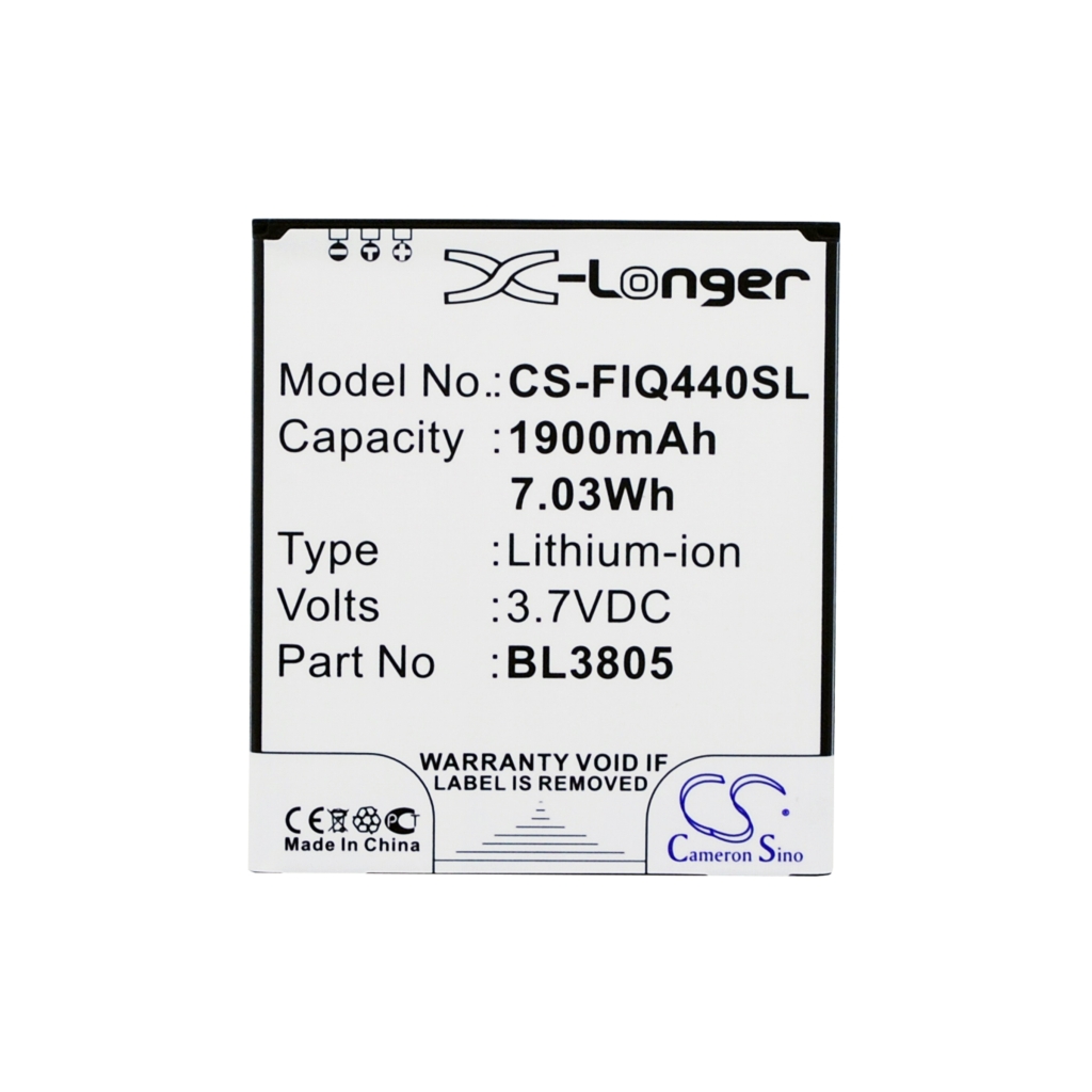 Cameron Sino CS-FIQ440SL vista etichetta: Fly 3,7V 1900mAh 7,03Wh BL3805, batteria Fly BL3805 X-Longer