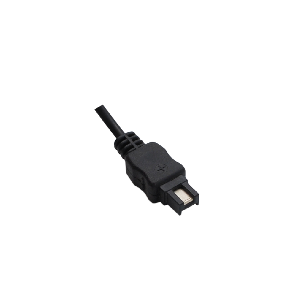 CS-FV100T angled front, E/F charge indicator, PUSH button, guide ribs, Sony connector front view