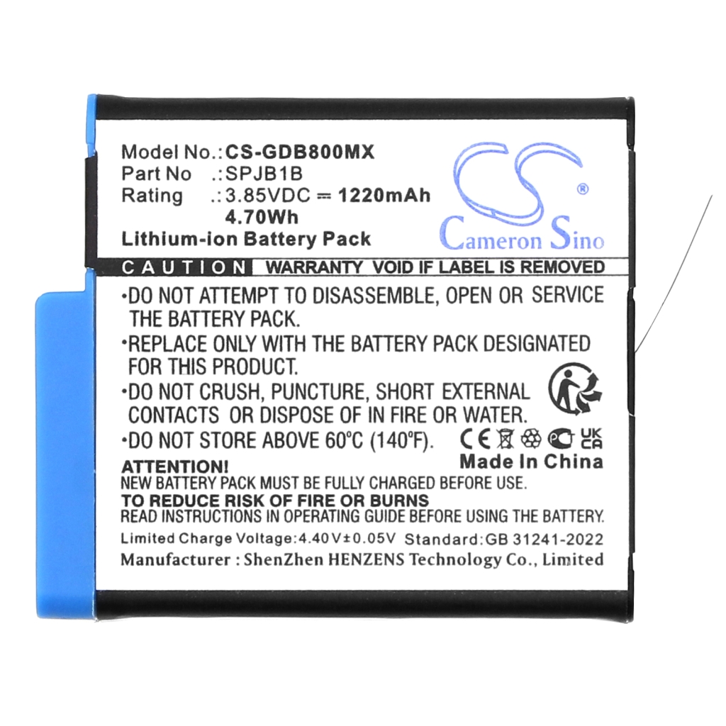 Batteria della fotocamera GoPro CS-GDB800MX