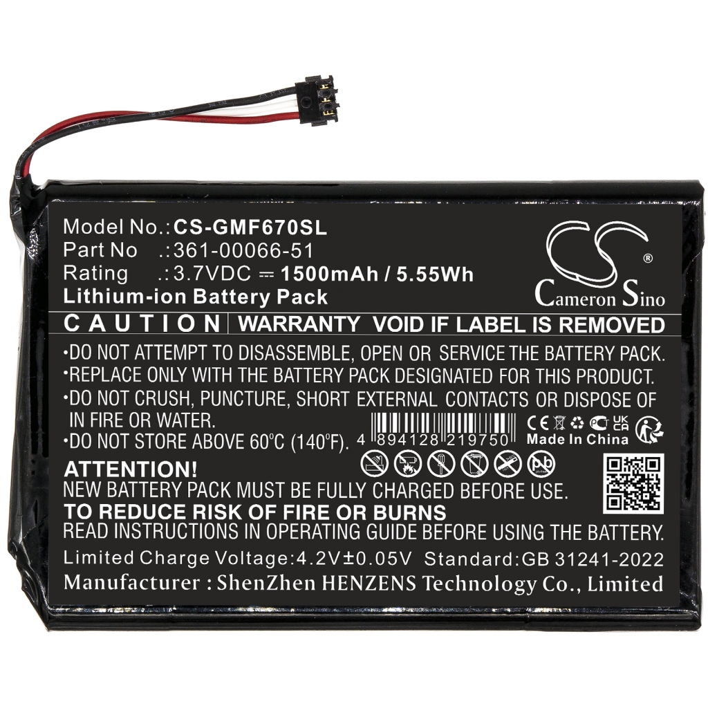 Batteria GPS, navigatore Garmin CS-GMF670SL
