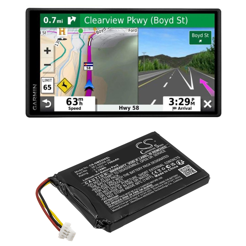 Batterie Batteria GPS, navigatore CS-GMZ550SL