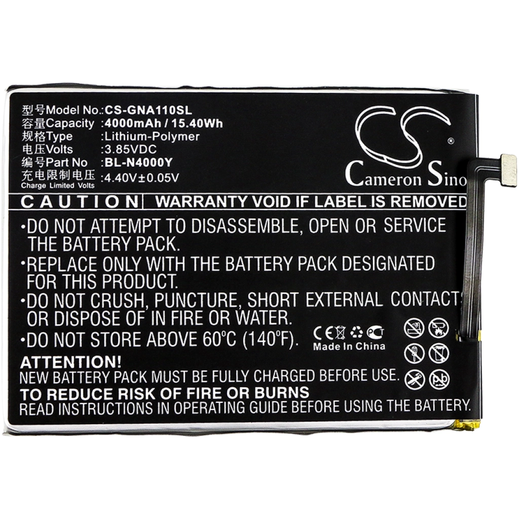 Batterie Batteria del telefono cellulare CS-GNA110SL