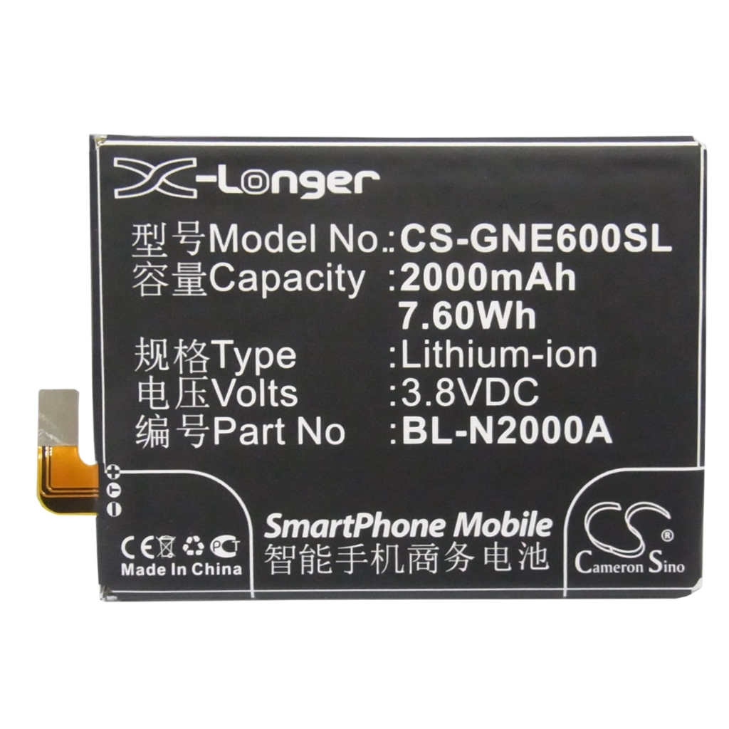 Batteria del telefono cellulare GIONEE E6t (CS-GNE600SL)
