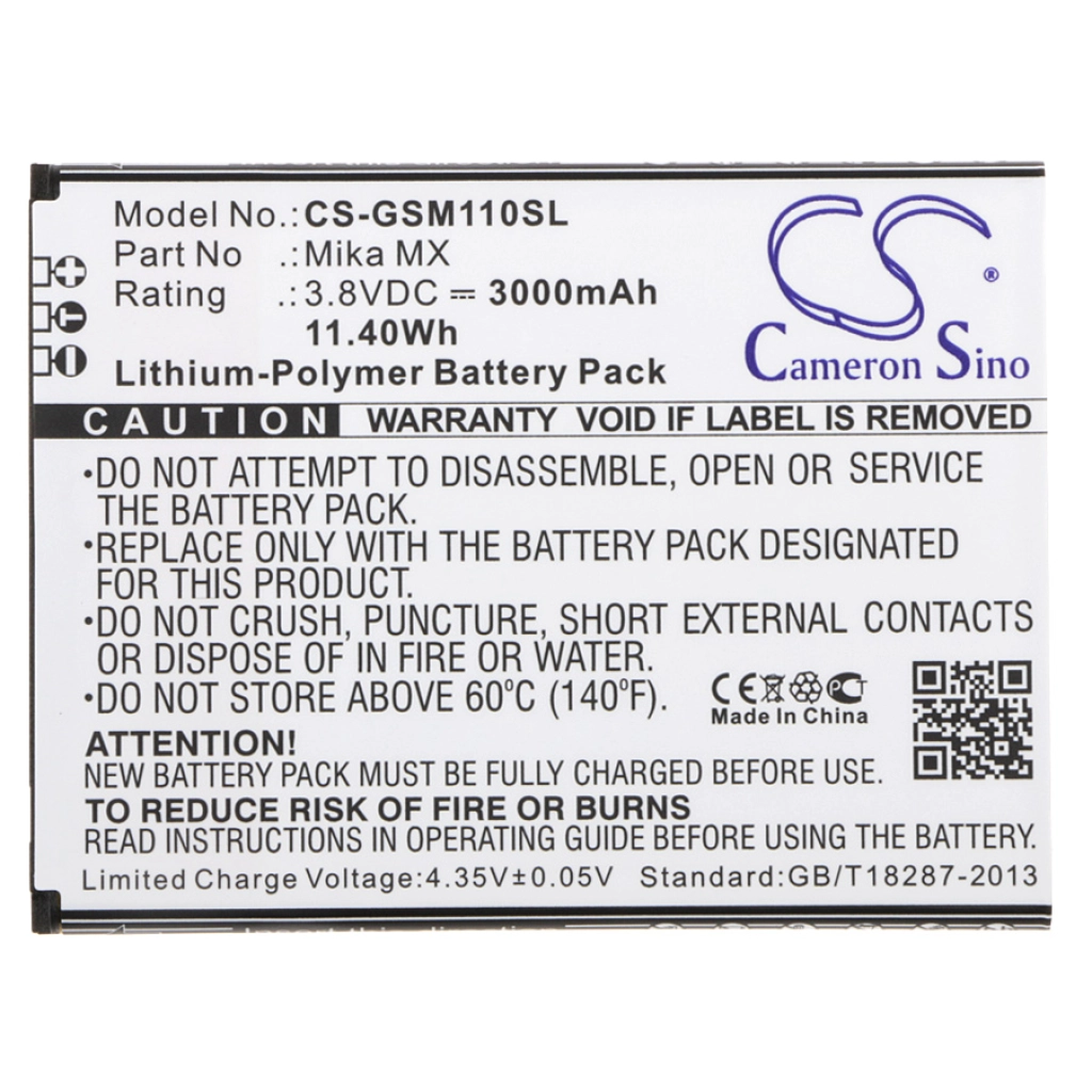 Batterie Batteria del telefono cellulare CS-GSM110SL